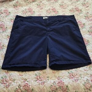 Old Navy Blue Bermuda Shorts Tailored Cotton Blend